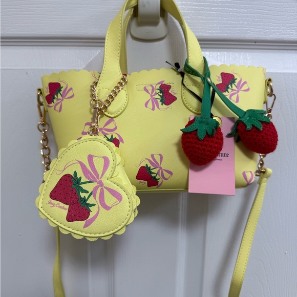 NWT Juicy Couture Sweet 🍓 Strawberry Mini Tote in Yellow Iris - Picture 3 of 11